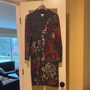 J. Jill Knit Jacket Wool Blend with Long Sleeves and Mock Neck XS